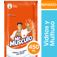 Limpiador Líquido Vidrios y Multiusos Mr Músculo Original Repuesto 450ml