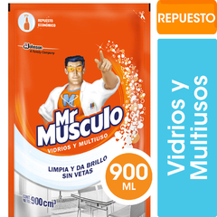 Limpiador Líquido Vidrios y Multiusos Mr Músculo Original Repuesto 900ml