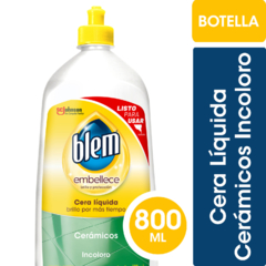 Cera Líquida Pisos Cerámicos Blem Botella 800ml Incoloro, Rojo y Negro