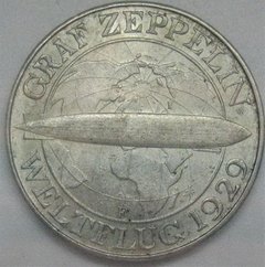 Alemanha - 3 Reichsmark - 1930F - KM#67 - Zeppelin 