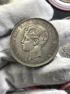 Puerto Rico- 1 Peso - 1895 - Alfonso XIII - KM#24