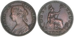 Inglaterra - 1/2 Penny - 1860 - KM# 748.2 - Victoria