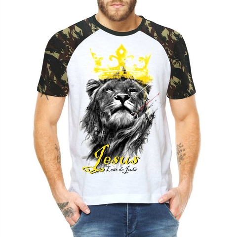 Camiseta Unissex Leão Jesus Coroa