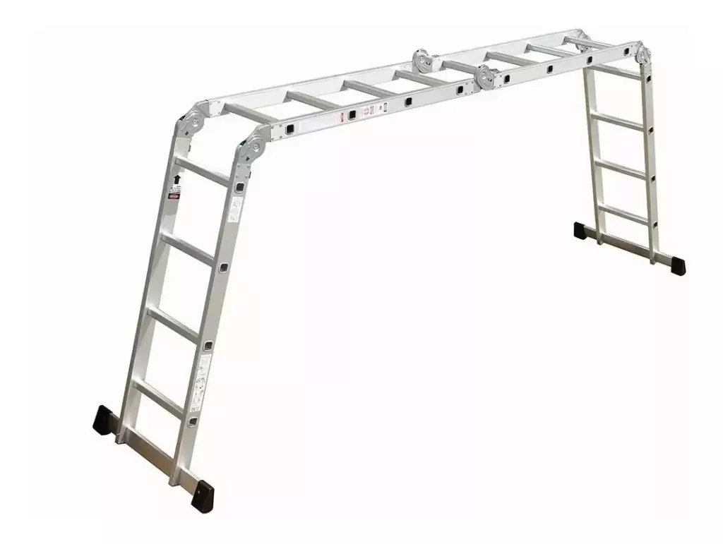 Escalera Aluminio Multifunción 4x4 + Plataforma Acero