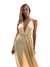 VESTIDO SATEN CON TIRAS CHAMPAGNE - tienda online