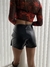 SKORT ENGOMADA NEGRA CON ARANDELA - comprar online