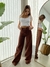 PANTALON WIDE LEG MARRON