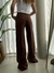 PANTALON WIDE LEG MARRON - comprar online