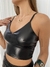 TOP SIMIL CUERO NEGRO - comprar online