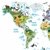 Vinilo Decorativo Mapa Mundi Planisferio Infantil Animales - tienda online