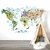 Vinilo Decorativo Mapa Mundi Planisferio Infantil Animales - comprar online