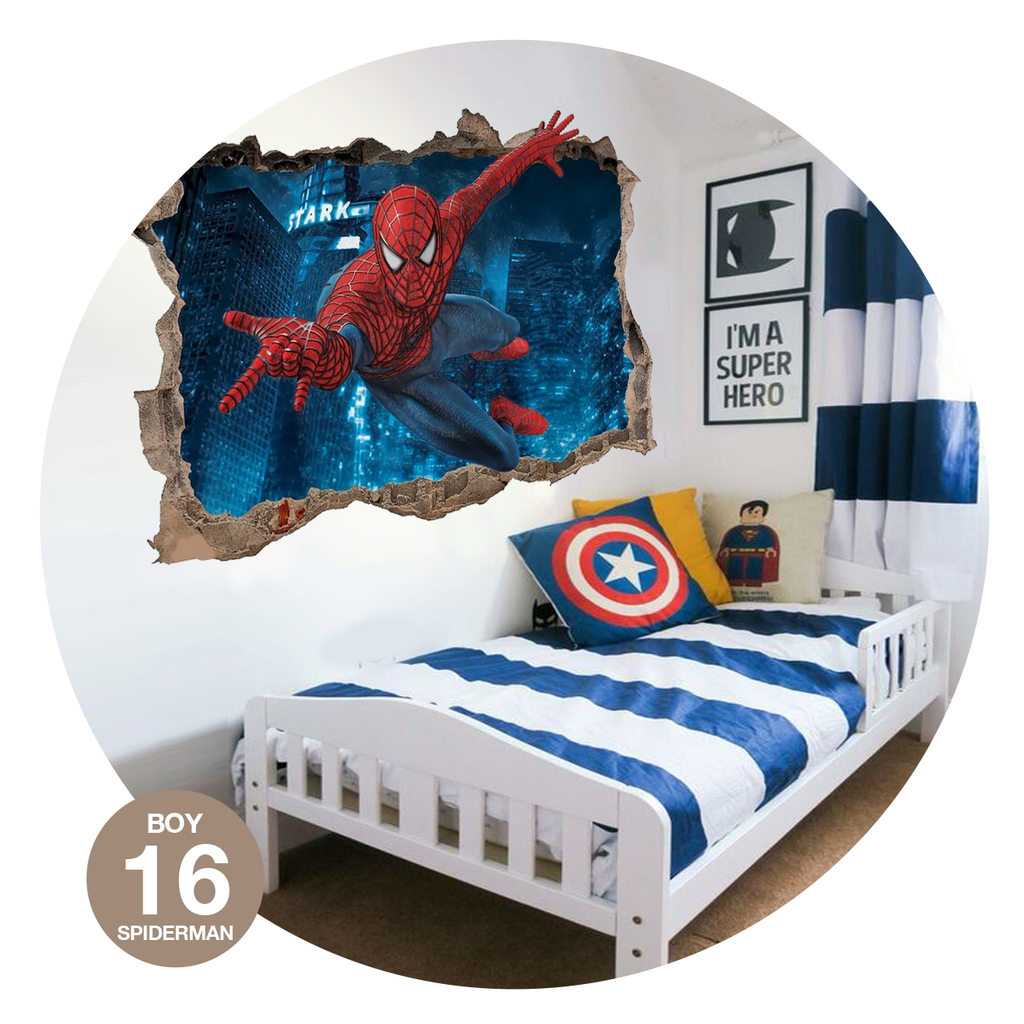 vinilos infantiles decorativos para pared hombre araña en 3d