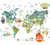 Vinilo Decorativo Mapa Mundi Planisferio Paises Aviones en internet