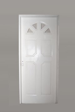 Puerta doble chapa inyectada con medio sol superior blanca 80 x 200 - comprar online