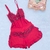 Pijama Babadinho vermelho com renda bicolor - comprar online