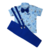 Conjunto social infantil masculino com estampa de tubarão e calça azul royal 