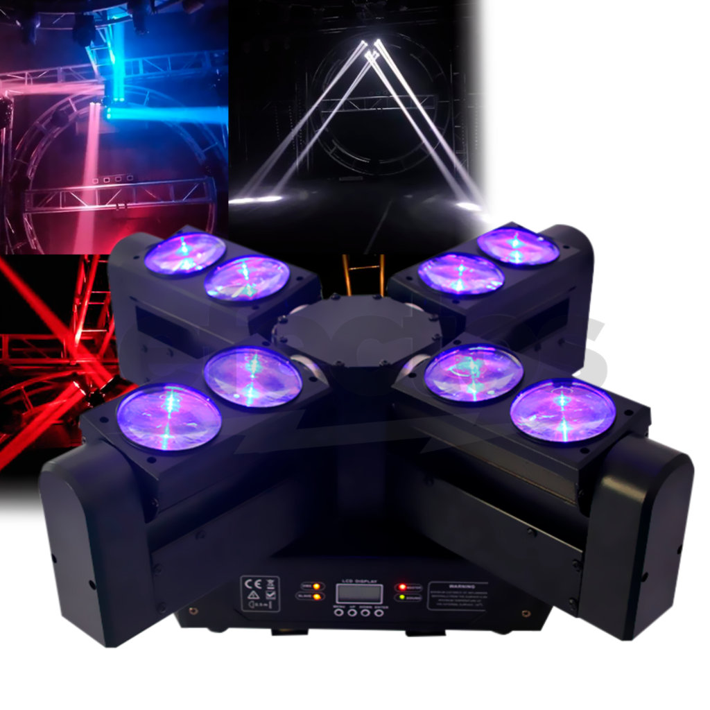 Mini Spider Rgbw Efectos Luz 8x3w Dmx512 Led Láser Luces Dj