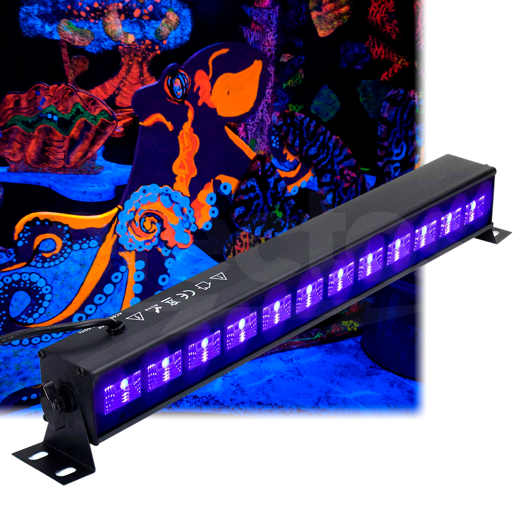 Barra Led UV 12x3W Luz Negra Iluminación para Escenario Disco Karaoke