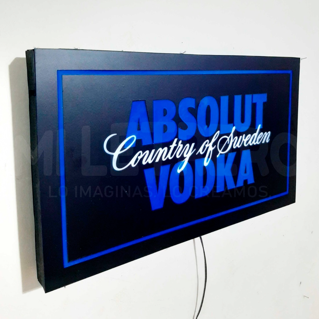 Letrero Luminoso Absolut Vodka Acrílico Led