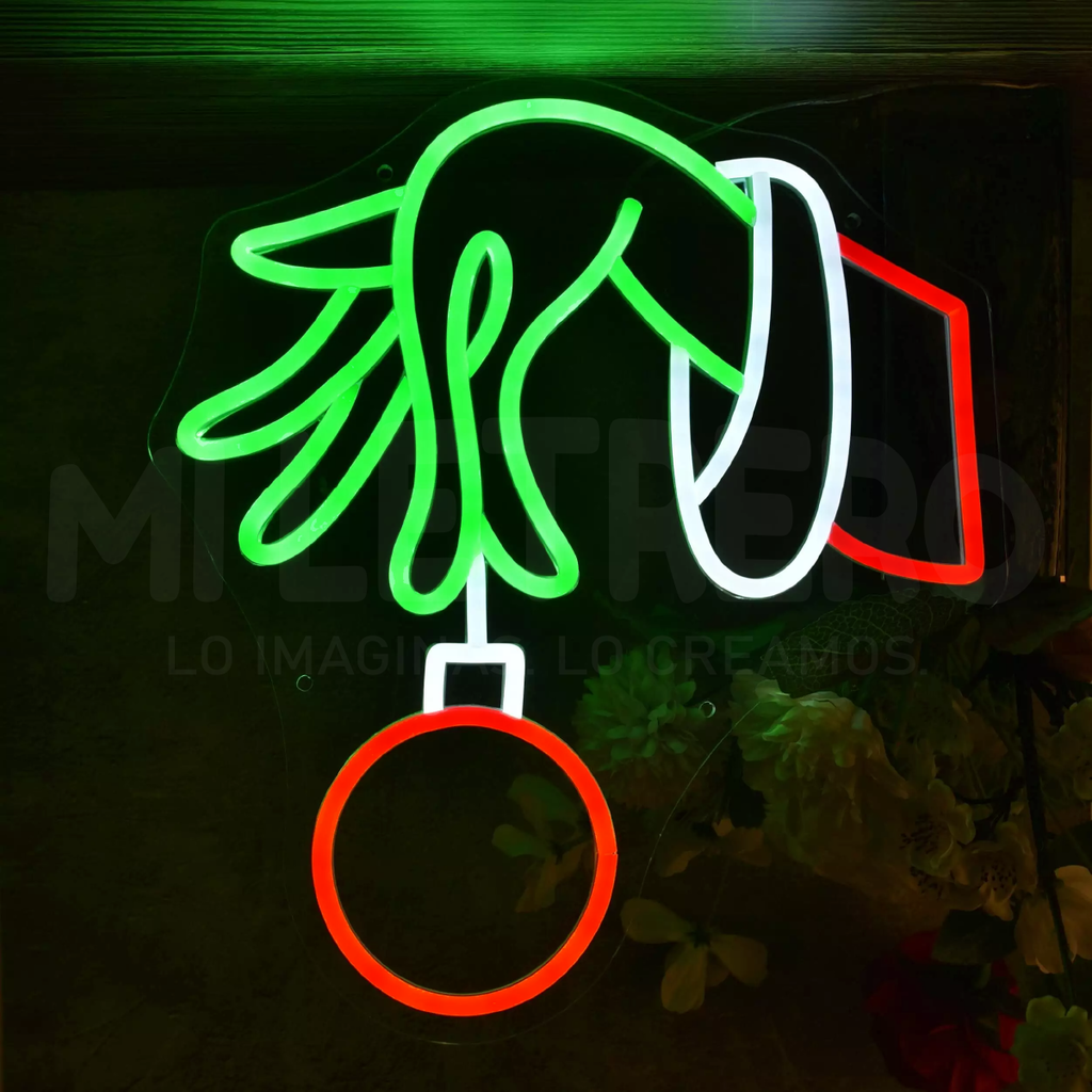 Letrero Luminoso en Neon Led El Grinch de Feliz Navidad Luces