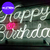 Cartel Luminoso Neon de Happy Birthday Blanco Led para Fiestas