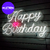 Cartel Neon Led Luminoso de Happy Birthday Blanco para Eventos