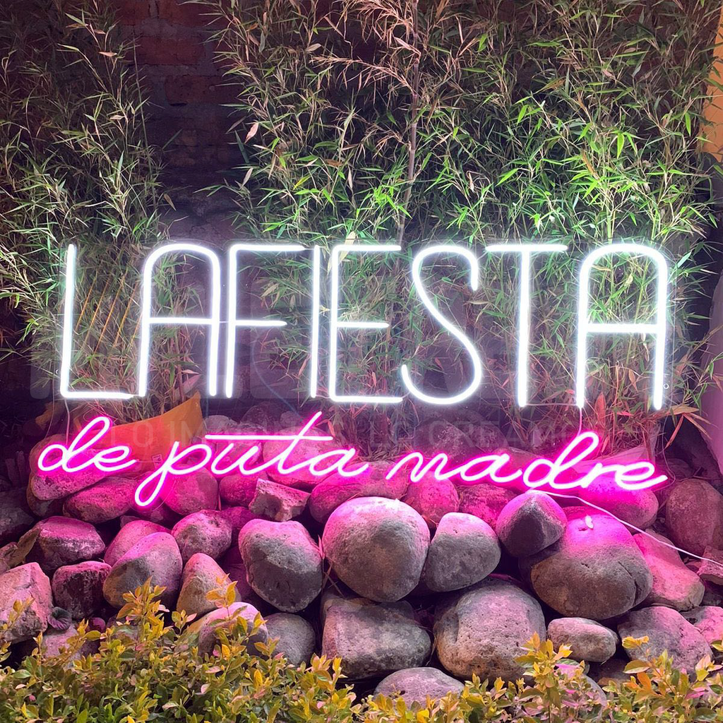 Letrero Luminoso Neon La Fiesta de la Puta Madre Led Flexible Bar