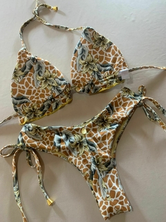 BIQUÍNI CORTININHA FLOR ANIMAL PRINT - CLOE MODA PRAIA