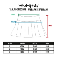 Falda Rose Tabla Simil Cuero - wind spray
