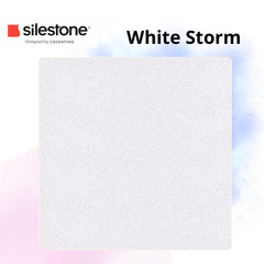 Mesada Baño Silestone White Storm 77cm X 50cm - Marmocar