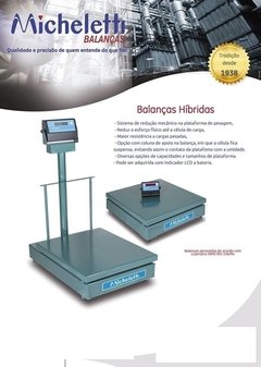 Balança Hibrida Eletromecânica Digital - Com Bateria - Capac 500kg/200g - Plataforma 60x70cm Com Coluna - Cod.120.104.024 BAT. - comprar online
