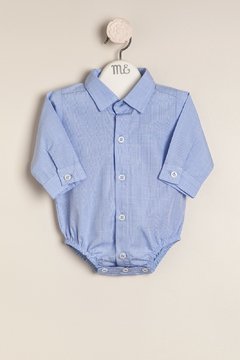 Body camisa principe de Gales "Charles" Bco c/Celeste