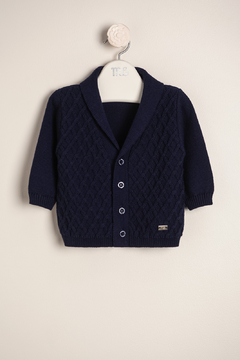 Saco cuello smocking, Azul