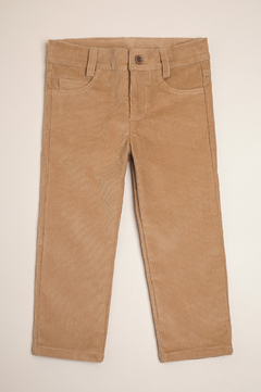 Pantalón de corderoy con canesu y bolsillo plaqué Beige