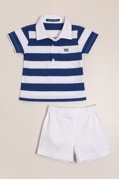 Conjunto de remera polito rayada con short Taylor - comprar online