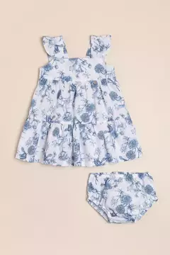 Vestido de poplin de algodón estampado exclusivo