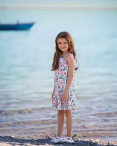 Vestido de algodón estampado exclusivo con volados - comprar online