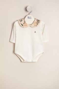 Body ML con cuello estampado y puntilla Emma