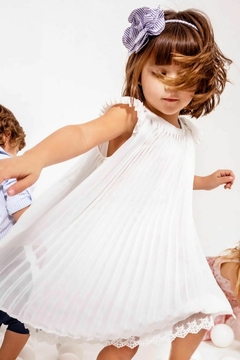 Vestido Plisado Celebration Blanco - CROMA Babys & Kids