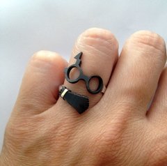 Joyas para Fans Anillo Harry Potter Escoba Y Anteojos