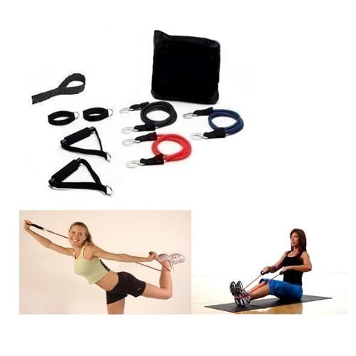 5 Bandas Elasticas + Aro Pilates Anillo Flex Ring Fitness