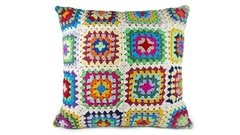 Capa de Almofada Crochet Multicolorido 0,45 x 0,45