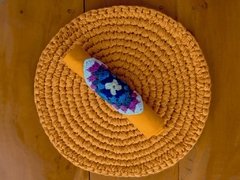 Sousplat de Crochet +Guardanapo de Linho + Porta guardanapo crochet - comprar online