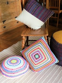 Almofada Redonda de Crochet Multicolorido 0,45 D na internet