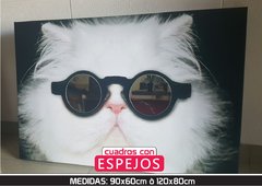 GATO persa blanco - Cuadro con espejos v/tamaños - comprar online