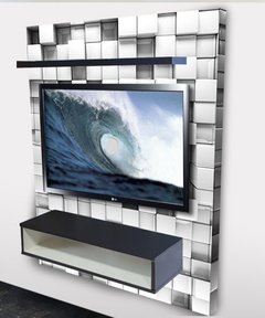 MUEBLE DE TV . TEXTURA CUBOS GRISES en internet