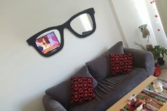 Lentes Corpóreos Laqueados, con espejos. Negros 120x40cm - Juan Cuadros Deco