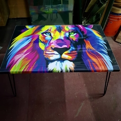 MESA RATONA - leon multicolor - 90x60cm