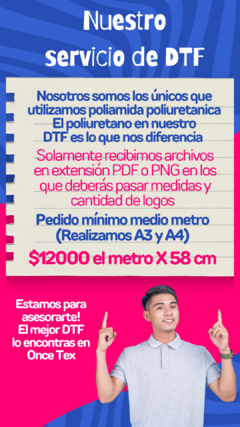 Servicio de DTF 1 metro X 58 cm - comprar online