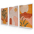 Kit 3 Quadros Decorativos Abstratos Minimalista Laranja - comprar online